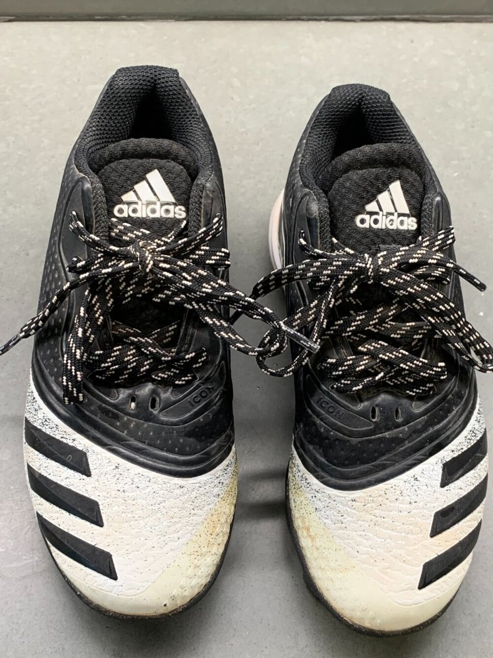Adidas Kids Cleats Size 1.5 Black White Soccer Baseball Molded Cleats